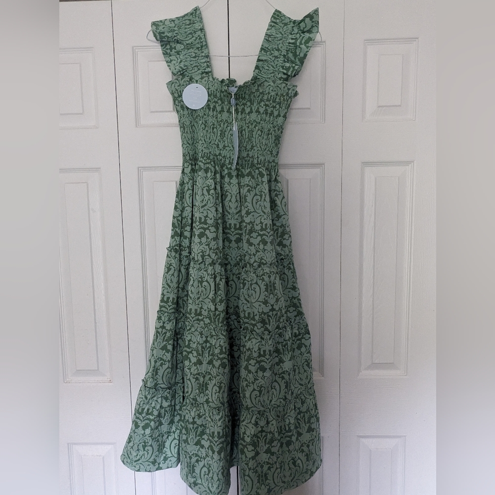 NIB Hill House Ellie Nap Dress XS Green Jacquard